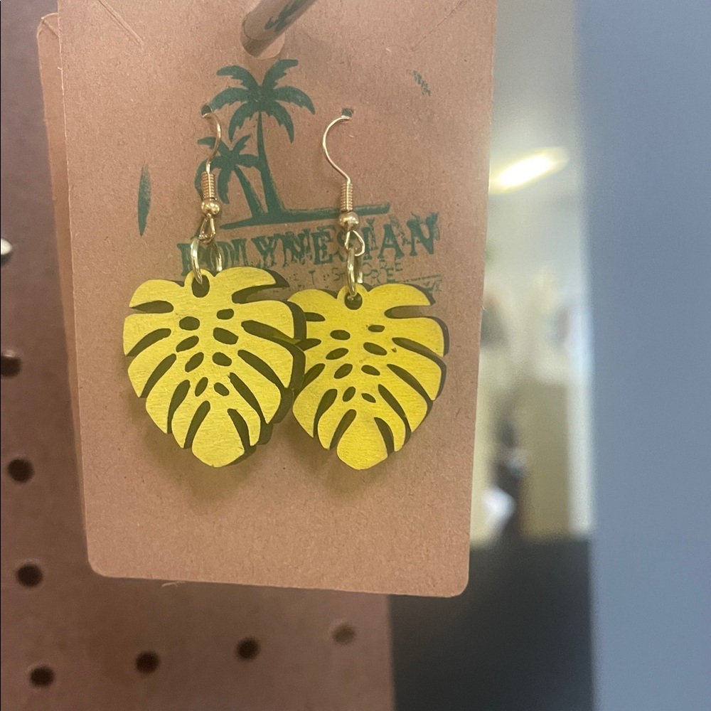 Yellow Leaf Earrings